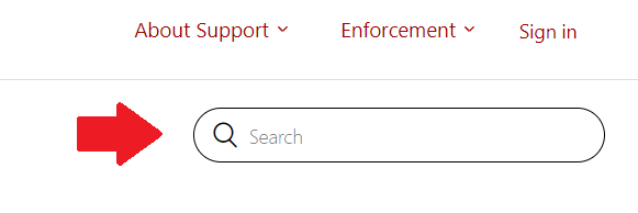 This image shows the search box used to search existing support articles.